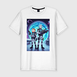 Мужская slim-футболка Космический спецназ - Рик и Морти