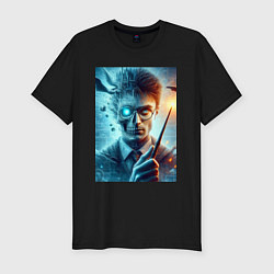 Футболка slim-fit Harry Potter - wizard with magic stick, цвет: черный