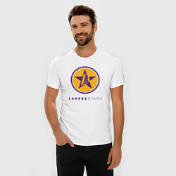 Футболка slim-fit Lakers stars, цвет: белый — фото 2