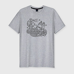 Футболка slim-fit Sea ship, цвет: меланж