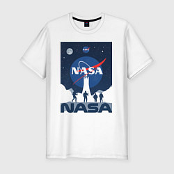 Футболка slim-fit NASA открытия, цвет: белый