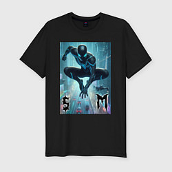 Футболка slim-fit Spider-man neon glow, цвет: черный