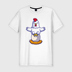 Мужская slim-футболка Куриная йога