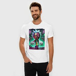 Футболка slim-fit Rick and Morty - neon skull, цвет: белый — фото 2