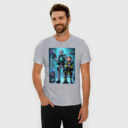 Футболка slim-fit Rick and Morty - cyber special forces, цвет: меланж — фото 2