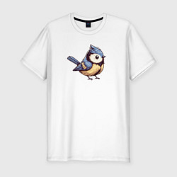 Мужская slim-футболка Синичка