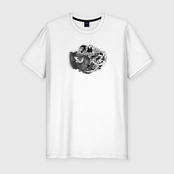 Футболка slim-fit Кот t-1000, цвет: белый