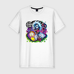 Мужская slim-футболка Rick and Morty - we are Venom slime