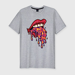 Футболка slim-fit Crazy lips, цвет: меланж