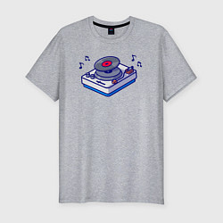 Мужская slim-футболка Музыкальный виниловый проигрыватель