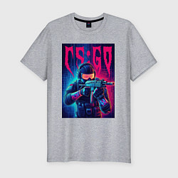 Мужская slim-футболка Counter Strike go - neon glow