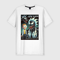 Футболка slim-fit Morty and Rick - meme we are Venom, цвет: белый