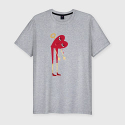 Футболка slim-fit Сердечко-мальчик, цвет: меланж