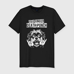 Футболка slim-fit Five Finger Death Punch rock dog, цвет: черный