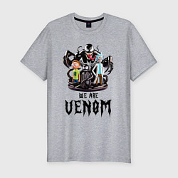 Футболка slim-fit Morty and Rick - we are Venom meme, цвет: меланж