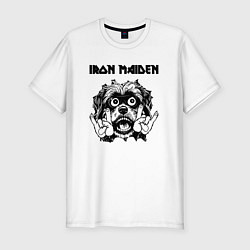 Футболка slim-fit Iron Maiden - rock dog, цвет: белый