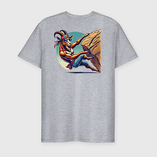 Мужская slim-футболка Безумный горный / Меланж – фото 2