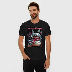 Футболка slim-fit Totoro-Venom - ai art fantasy, цвет: черный — фото 2