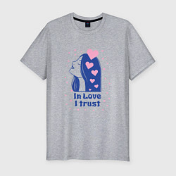 Мужская slim-футболка Верю в любовь