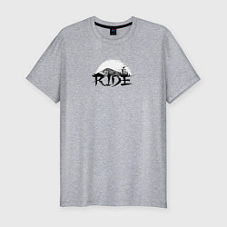 Футболка slim-fit Езда на велосипеде с медведями, цвет: меланж