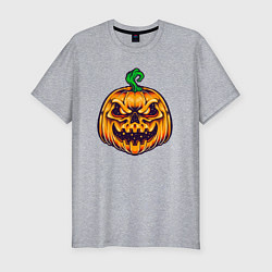 Футболка slim-fit Halloween pumpkin, цвет: меланж