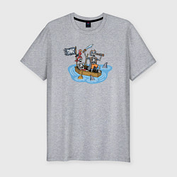 Мужская slim-футболка Мёртвые пиратики