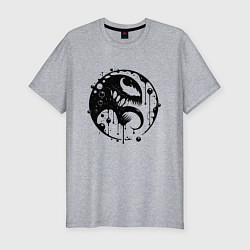 Футболка slim-fit Профиль Вкнома в круге, цвет: меланж