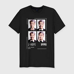 Футболка slim-fit Hoseok bts 4cut, цвет: черный