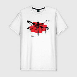 Футболка slim-fit A dragonfly with splashes of paint, цвет: белый