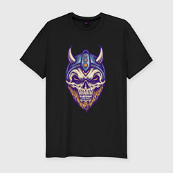 Футболка slim-fit Skull viking, цвет: черный