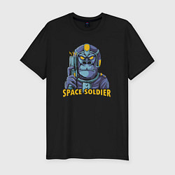 Мужская slim-футболка Monkey space soldier