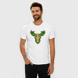 Футболка slim-fit Nature deer, цвет: белый — фото 2