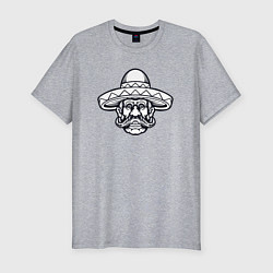 Мужская slim-футболка Усатый мексиканец