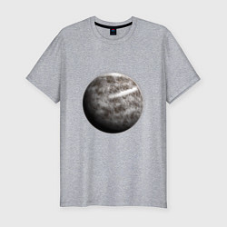 Футболка slim-fit Планета арт, луна, цвет: меланж
