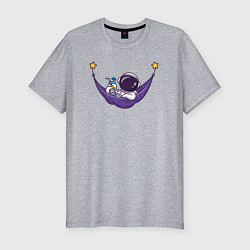 Мужская slim-футболка Космический гамак