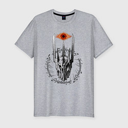 Мужская slim-футболка Око Саурона и руны Властелин колец