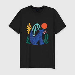 Футболка slim-fit Лоскутный волк, цвет: черный