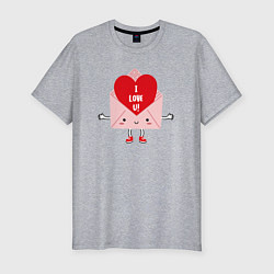 Мужская slim-футболка Письмо любви