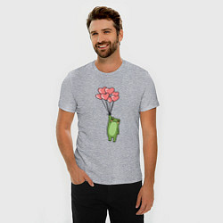 Футболка slim-fit Лягушка и шарики, цвет: меланж — фото 2
