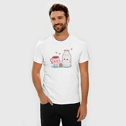 Футболка slim-fit Кофе с молоком, цвет: белый — фото 2