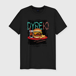 Мужская slim-футболка Дурею от бургера как карась от прикормки