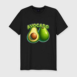 Мужская slim-футболка Авокадо с надписью