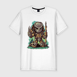 Футболка slim-fit Хищник, цвет: белый