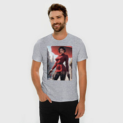Футболка slim-fit Ада Вонг из Resident Evil под зонтом, цвет: меланж — фото 2