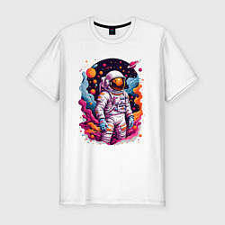 Мужская slim-футболка Космонавт