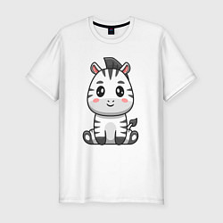 Футболка slim-fit Весёлая зебра, цвет: белый