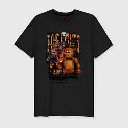 Футболка slim-fit Аниматроники из Five Nights at Freddys, цвет: черный