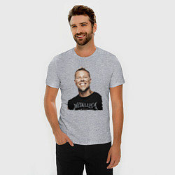 Футболка slim-fit James Alan Hetfield - Metallica leader, цвет: меланж — фото 2