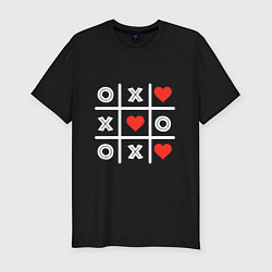 Мужская slim-футболка Крестики нолики
