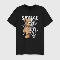 Футболка slim-fit Дикий медведь, цвет: черный